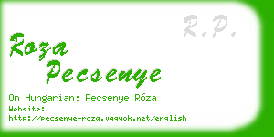 roza pecsenye business card